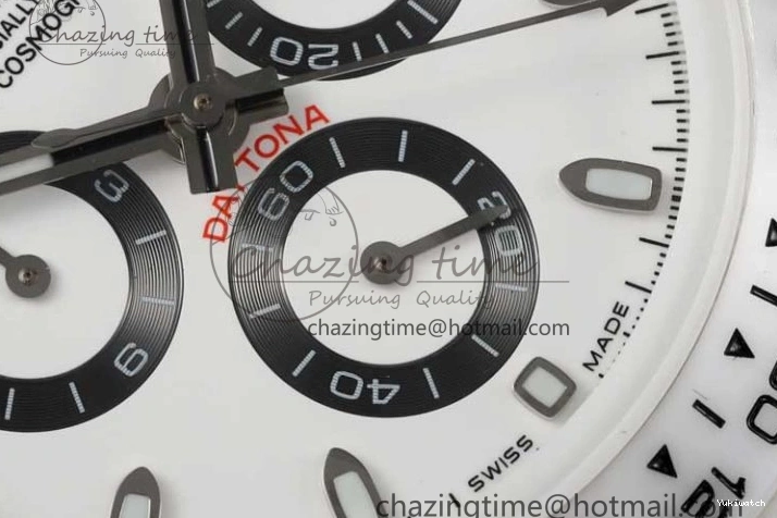 White Black Best on Dial Rubber 5GF Daytona White Ceramic A7750 Edition White Strap 1226